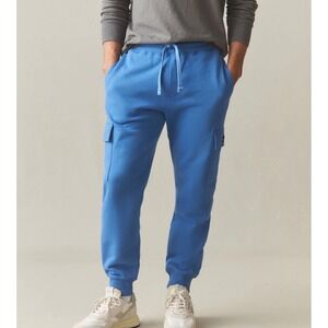 NWOT American Giant Mens Cargo Jogger L Blue USA Made Athleisure Lounge